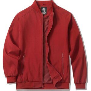 Men's Dark Red Stylish Fashion Bomber Jackets Coats Casual Zipper Pockets